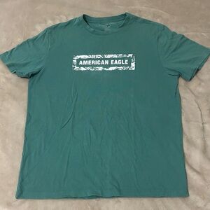 American Eagle Outfitters Teal Graphic Tee Size Medium